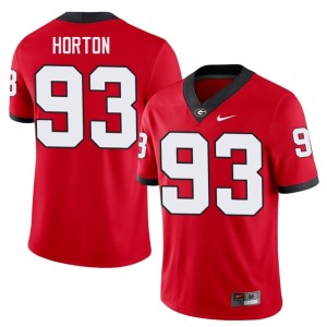 Carter Horton Mens #93 Red High School Dawgs Jerseys 804560-689