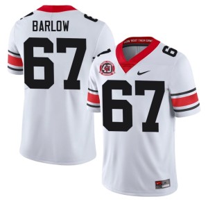Clinton Barlow Stitched University of Georgia Bulldogs 1980 National Champions 40th Anniversary White Mens #67 Jerseys 872702-804