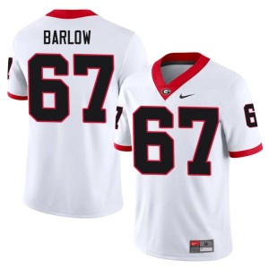 Clinton Barlow Mens #67 White Bulldog Nation High School Jersey 481085-354