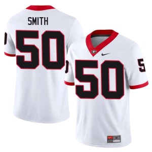 Cortez Smith 2025 Mens UGA Bulldogs #50 White Jerseys 181078-825