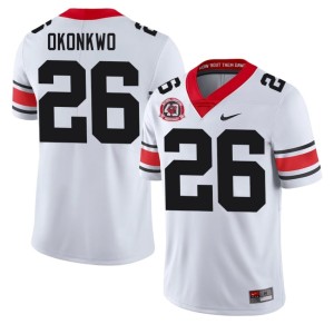 Daniel Okonkwo 1980 National Champions 40th Anniversary #26 Mens White UGA Stitched Jersey 129749-325