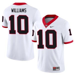 Elyiss Williams Men White #10 Georgia College Jersey 196433-846