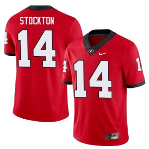 Gunner Stockton Embroidery #14 Red Men's University of Georgia Bulldogs Jersey 435800-824