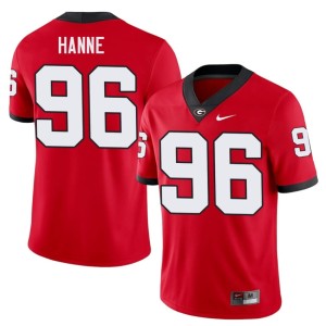 JJ Hanne Mens Game UGA Bulldogs Red #96 Jersey 190717-356
