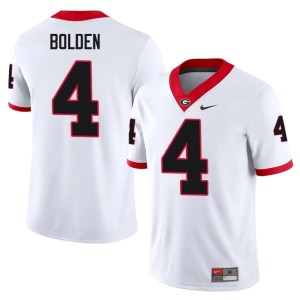 KJ Bolden #4 Mens Go Dawgs White Stitched Jerseys 236632-866