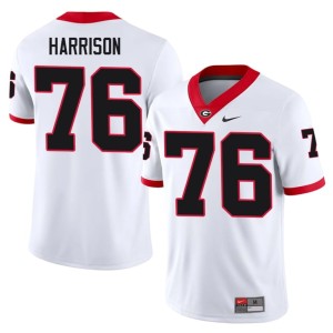Marcus Harrison Georgia Mens #76 Stitched White Jersey 310954-650