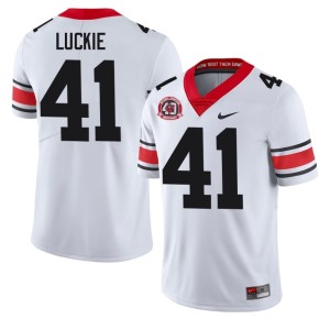 Carter Luckie Georgia Bulldogs White Embroidery Mens 1980 National Champions 40th Anniversary #41 Jerseys 729682-329