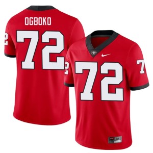 Ekene Ogboko Stitched #72 University of Georgia Bulldogs Men Red Jersey 641082-620