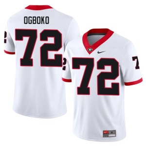 Ekene Ogboko UGA Bulldogs Men White #72 NCAA Jersey 216038-800