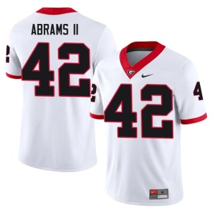 Nick Abrams II Men's #42 UGA White Limited Jerseys 531998-366