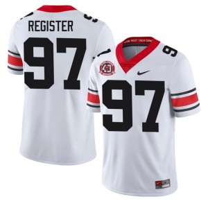 Wade Register Mens White Go Dawgs NCAA #97 1980 National Champions 40th Anniversary Jerseys 747666-385