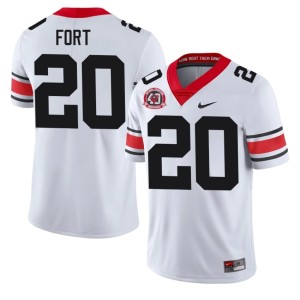 Zech Fort Mens White Go Dawgs 1980 National Champions 40th Anniversary #20 Replica Jerseys 603641-508