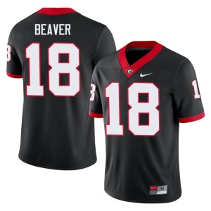 Bryson Beaver 2025 Men University of Georgia Black #18 Jerseys 731586-325