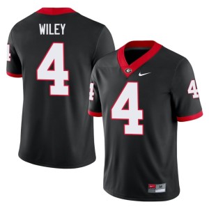 CJ Wiley Mens #4 UGA Bulldogs Black High School Jerseys 668259-575