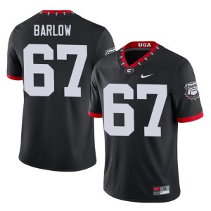 Clinton Barlow #67 Georgia Black Men Mascot 100th Anniversary Player Jersey 181851-112