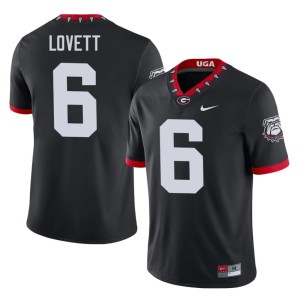 Dominic Lovett #6 Black Men UGA Bulldogs Official Mascot 100th Anniversary Jerseys 678565-876
