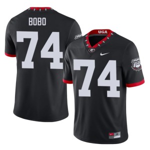 Drew Bobo #74 Stitched Black Mascot 100th Anniversary University of Georgia Men's Jerseys 705862-499
