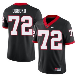 Ekene Ogboko #72 Mens Black 2025 University of Georgia Bulldogs Jerseys 369969-185