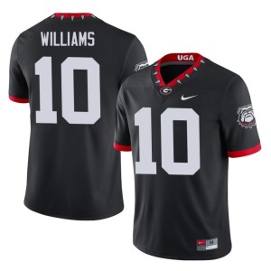 Elyiss Williams Mascot 100th Anniversary #10 University of Georgia Bulldogs Men Black Limited Jerseys 557697-769