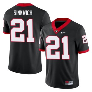 Frank Sinkwich Game Black Mens #21 Go Dawgs Jerseys 716437-327