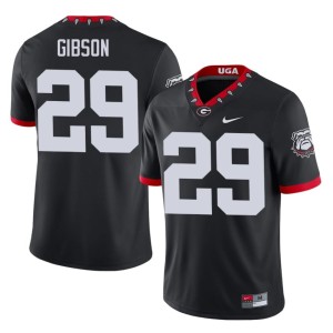 Isaiah Gibson #29 Mascot 100th Anniversary Men University Black Go Dawgs Jersey 760175-108