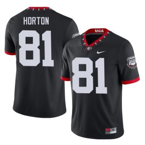 Josh Horton Game Men UGA Black #81 Mascot 100th Anniversary Jerseys 653528-331