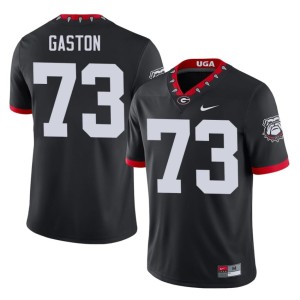 Juan Gaston #73 Black UGA Men Embroidery Mascot 100th Anniversary Jerseys 483072-544