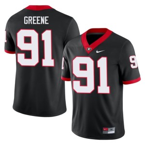 Justin Greene Replica Men's #91 University of Georgia Bulldogs Black Jerseys 405305-604