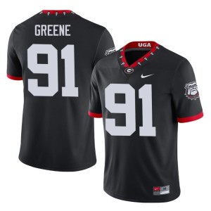 Justin Greene Georgia #91 Football Mascot 100th Anniversary Black Men's Jersey 366076-583
