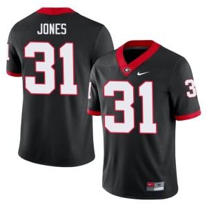 Kyron Jones Game #31 Men's Black Georgia Bulldogs Jersey 338469-592