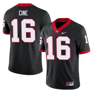 Lewis Cine Mens #16 Replica Georgia Bulldogs Black Jerseys 847477-229