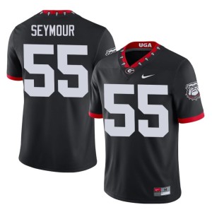 London Seymour Black Mascot 100th Anniversary #55 Replica Men's Go Dawgs Jersey 998041-187