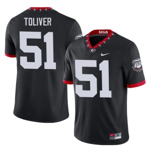 Malachi Toliver UGA Black Men's Official Mascot 100th Anniversary #51 Jersey 251934-157