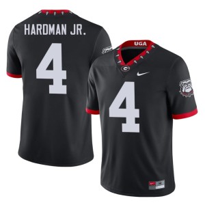 Mecole Hardman Jr. Mascot 100th Anniversary Bulldog Nation Men #4 Alumni Black Jersey 444301-185