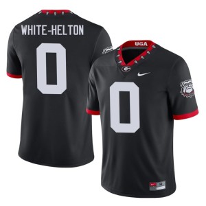 Sacovie White-Helton Dawgs Mens Mascot 100th Anniversary #0 University Black Jerseys 120462-402