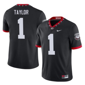 Talyn Taylor Men's UGA Black #1 Official Mascot 100th Anniversary Jersey 604828-694