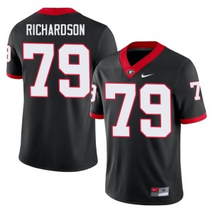 TyQuez Richardson Black Mens UGA Player #79 Jerseys 740928-824