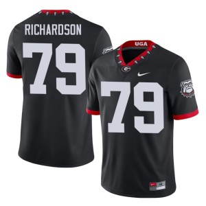 TyQuez Richardson Mascot 100th Anniversary Mens University of Georgia Alumni Black #79 Jerseys 281058-874