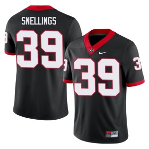 Will Snellings Georgia Bulldogs #39 Black Official Mens Jersey 545889-692