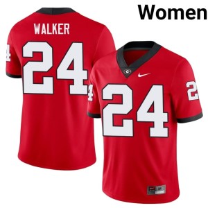 Bo Walker NCAA Red #24 University of Georgia Bulldogs Women Jerseys 902788-400