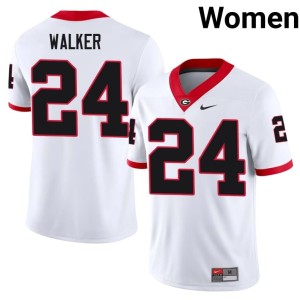 Bo Walker White Women #24 Football UGA Jersey 516582-732