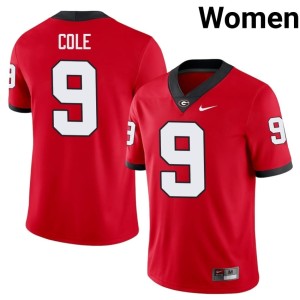 Chris Cole University of Georgia Red Women's 2025 #9 Jersey 751254-177