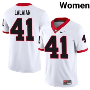 David Lalaian Damn Good Dawgs Football Womens White #41 Jersey 859716-330