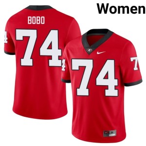 Drew Bobo Damn Good Dawgs Red #74 Women's Football Jersey 410052-368