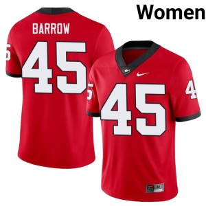 Eli Barrow Red Women's #45 College University of Georgia Bulldogs Jerseys 656888-738