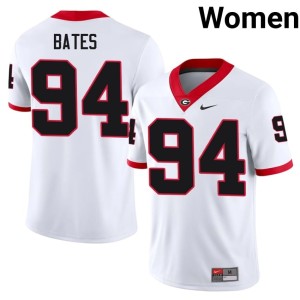 Henry Bates #94 Stitched Georgia Women's White Jersey 787892-792