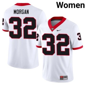 Jaylan Morgan Womens #32 Limited UGA White Jersey 357849-887