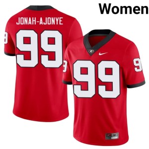 Joseph Jonah-Ajonye Womens Football #99 Georgia Red Jersey 838813-800