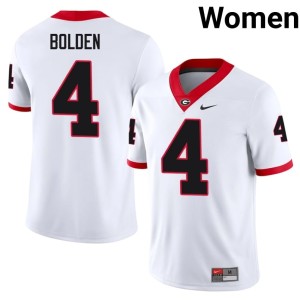 KJ Bolden University of Georgia Bulldogs White College Women's #4 Jersey 135247-627