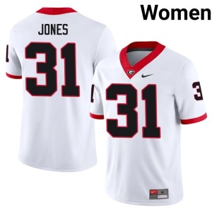 Kyron Jones Official Women's UGA White #31 Jersey 101594-111